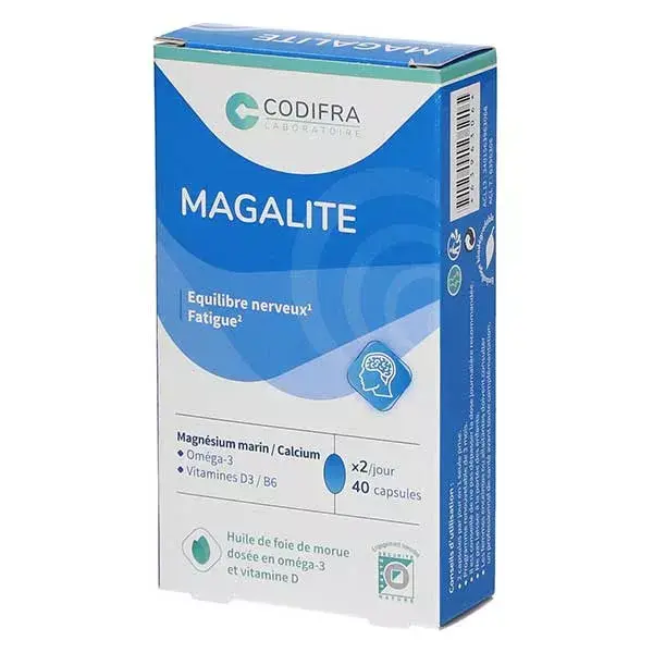 Codifra Magalite Magnésium 40 capsules