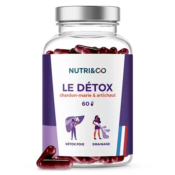 Nutri&Co Le Détox Drainage et Détox Foie Colon Intestins 60 gélules