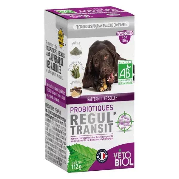 Vetobiol Probiotiques Regul'Transit Grand Chien Bio 112g