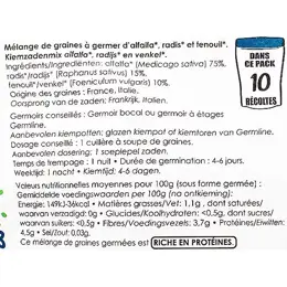 Germline Graines à Germer Alfalfa Radis Fenouil Bio 150g