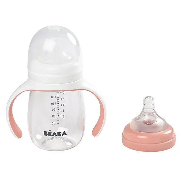 Beaba 2in1 Bottle Training Cup Pink 210ml
