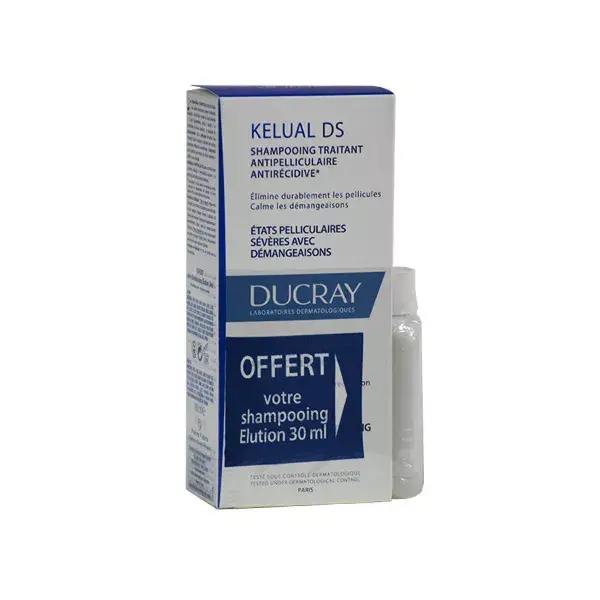 Ducray Kelual DS Shampoo 100ml + Elution 30ml Free