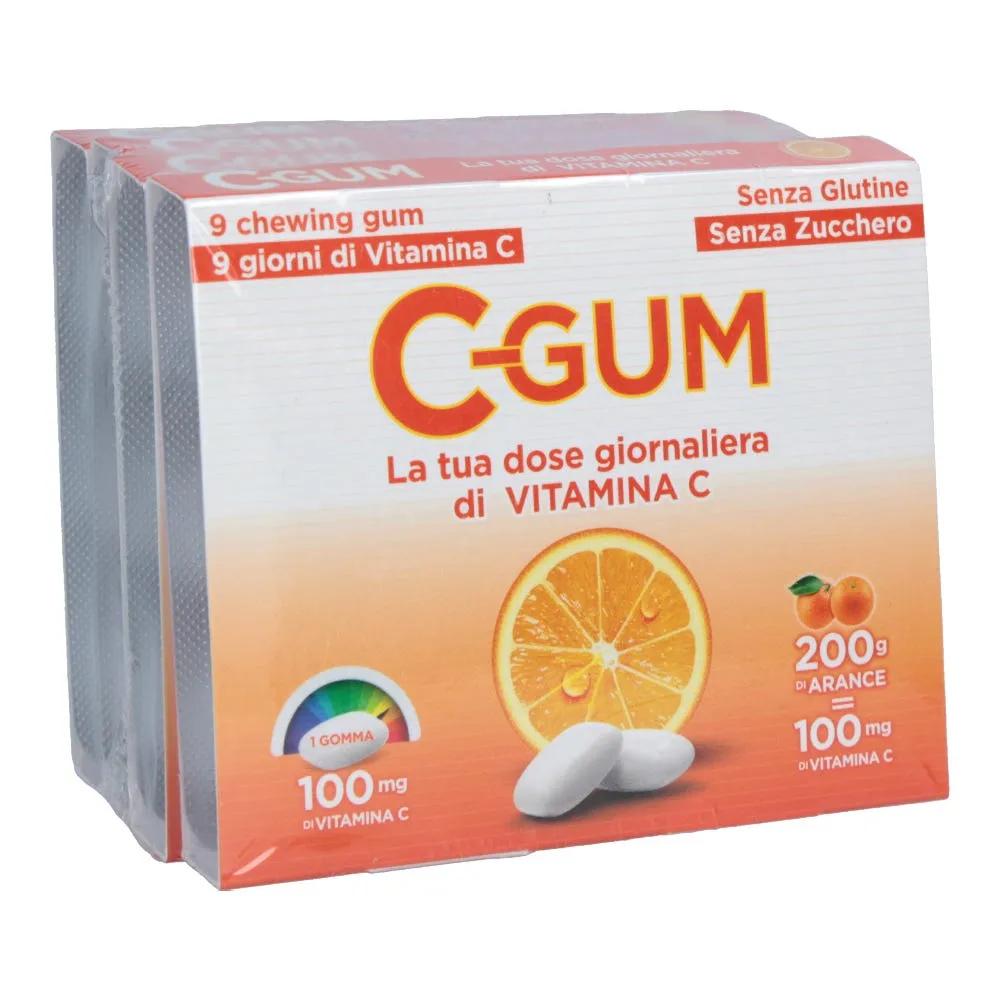 C Gum Agrumi Integratore In Chewingum di Vitamina C Gomme  9+9+9 TRIPACCO