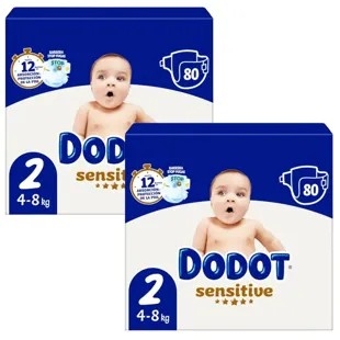 Dodot Sensitive Nouveau-né Taille 2 2x88 unités