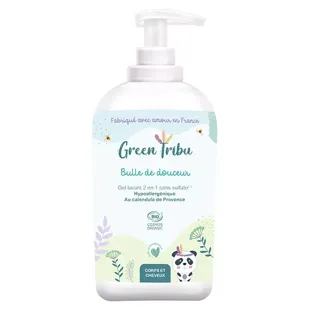 Green Tribu Bulle de Douceur Gel Lavant 2 en 1 Flacon Pompe 500ml