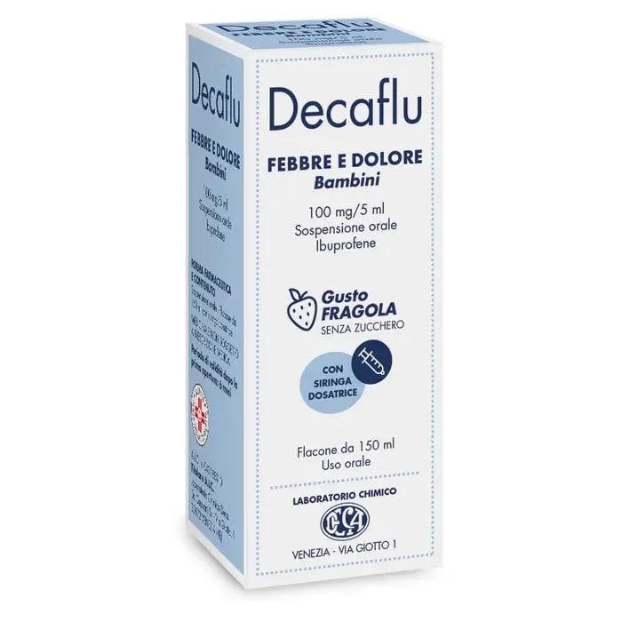 Decaflu Febbre e Dolore Bambini Sciroppo 100mg/5ml Gusto Fragola 150 ml