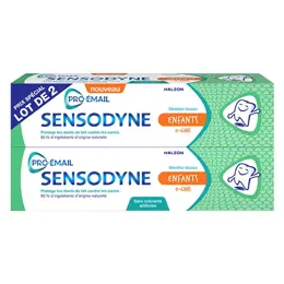 Sensodyne pro-émail Enfant 0-6 ans menthe douce, 2x50 ml