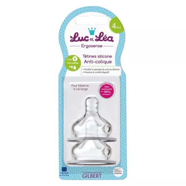 Lucas y Leah Anti-Colique 4 m + flujo Variable silicona pezones V set de 2