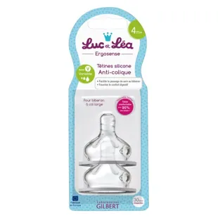 Luke e Leah Anti-Colique 4 m + flusso variabile V capezzoli Silicone set di 2