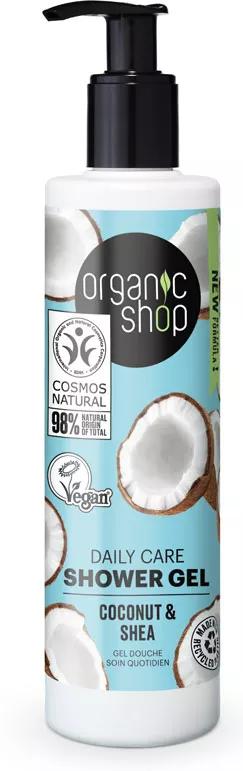 Organic Shop Gel doccia per la cura quotidiana del burro di cocco e karitè 280 ml