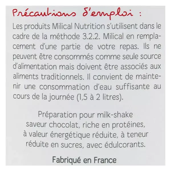 Milical Hyperprotéinés Milk-Shakes Chocolat Format Eco 18 portions