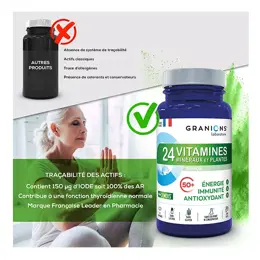 Granions 24 Vitamines Minéraux et Plantes Sénior 90 comprimés