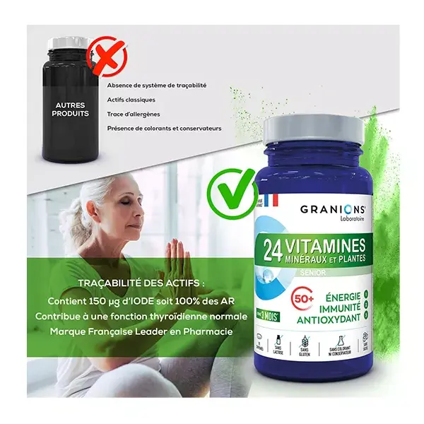 Granions 24 Vitamina Minerali e Piante Sénior 90 Compresse