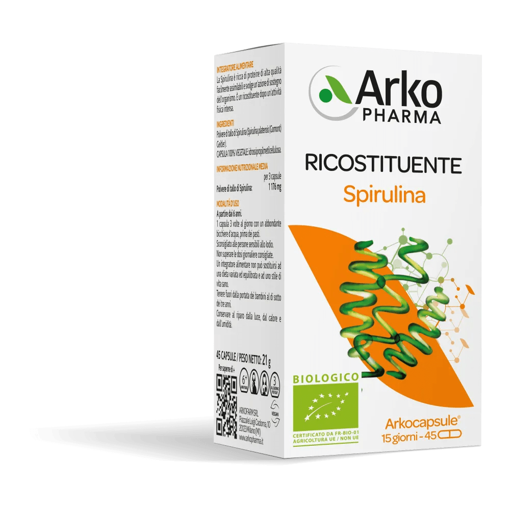 Arkocapsule Spirulina Bio Integratore Tono e Vitalità 45 Capsule