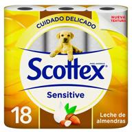 Scottex Papel Higiénico Sensitive con Leche de Almendras 18 uds