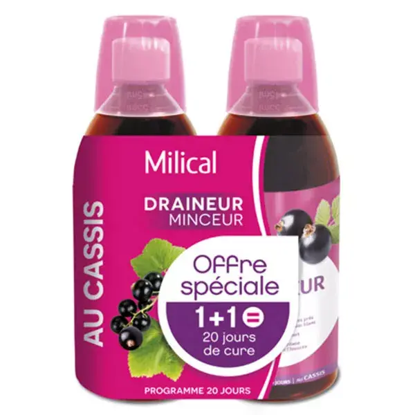 Milical Drainaligne Ultra Blackcurrant Taste 500ml- Pack of 2