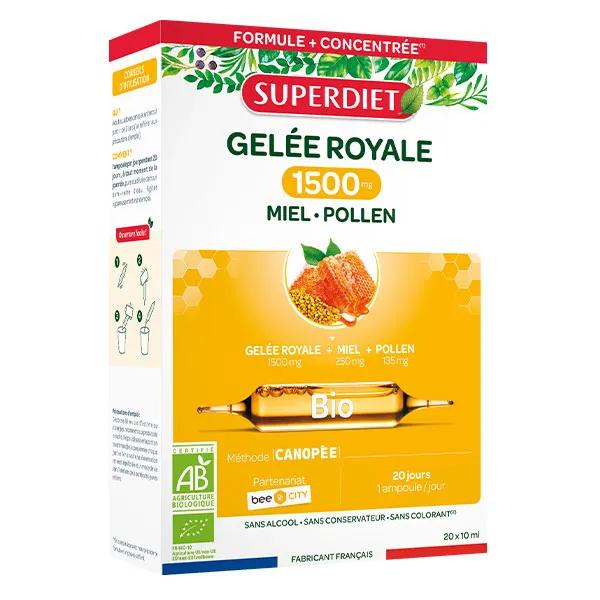 Superdiet Gelée Royale Bio 20 ampoules de 10ml