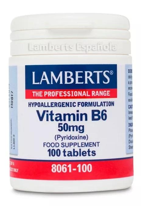 Lamberts Vitamina B6 50mg (Piridoxina) 100 Comprimidos