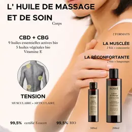 Sowé Huile de Massage au CBD Bio 200ml