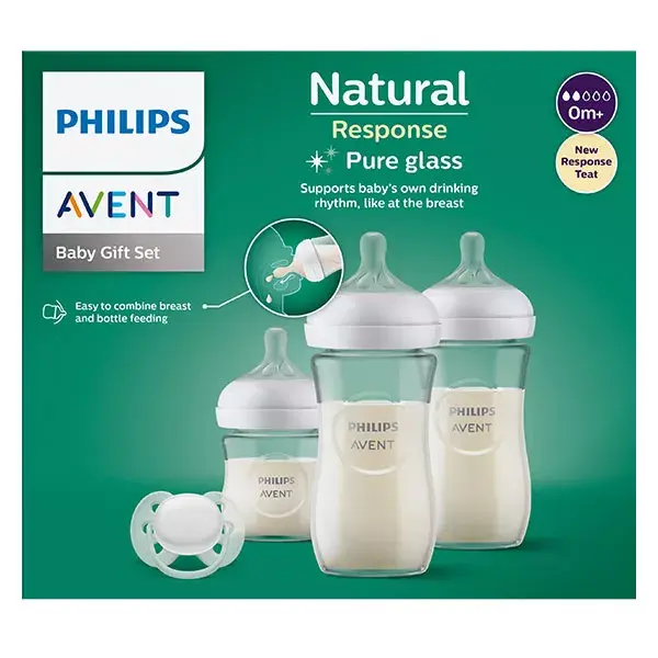 Avent Natural Response Box 3 Glass Baby Bottles