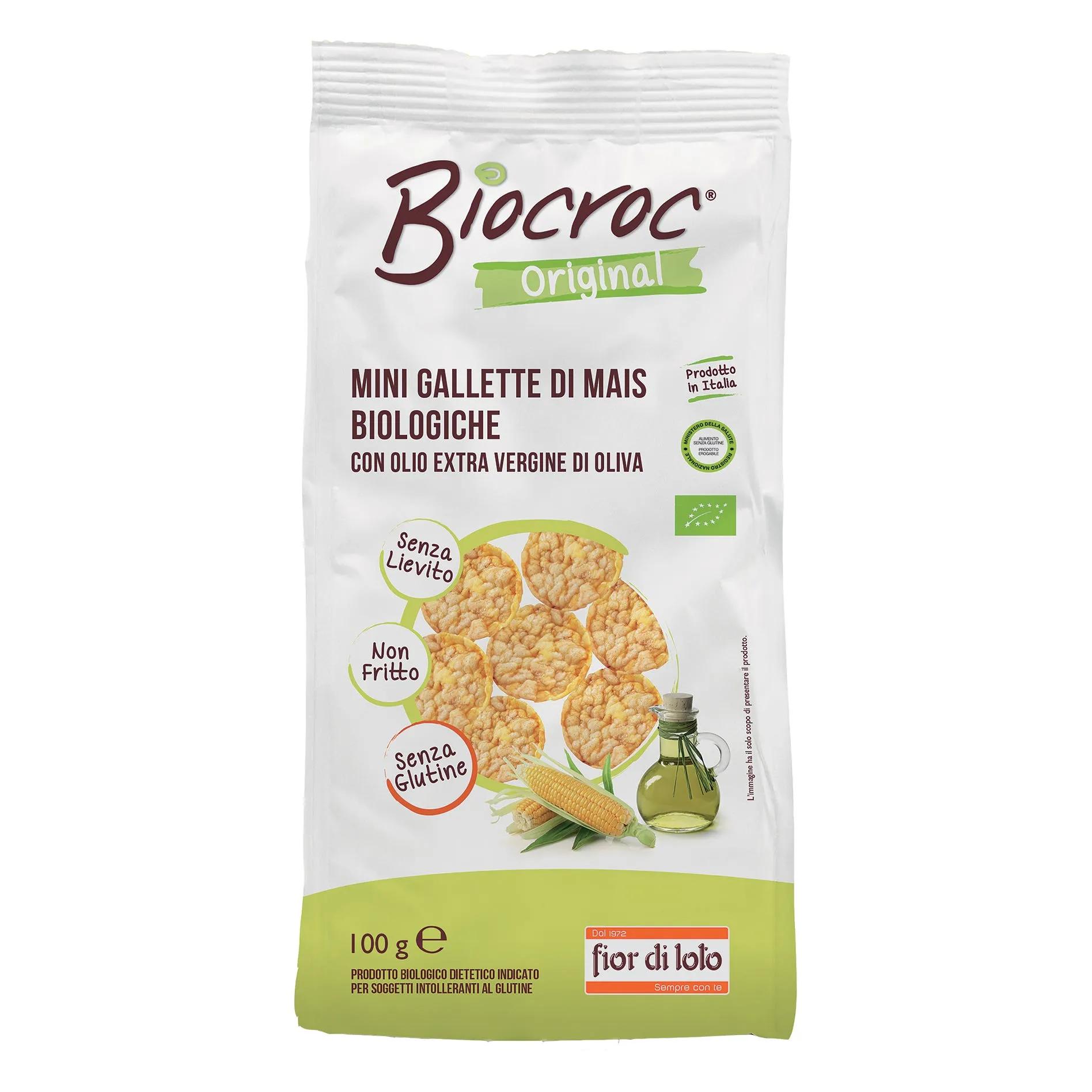 Fior di Loto Biocroc Maxi All'Olio Extravergine di Oliva Senza Glutine Bio 100 g