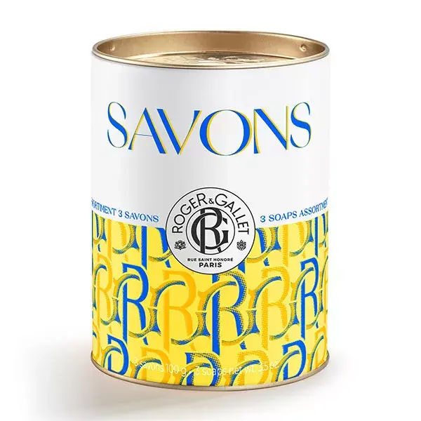 Roger & Gallet Coffret 3 Savons Bienfaisants Bois d'Orange Cédrat et Bois de Santal 100g