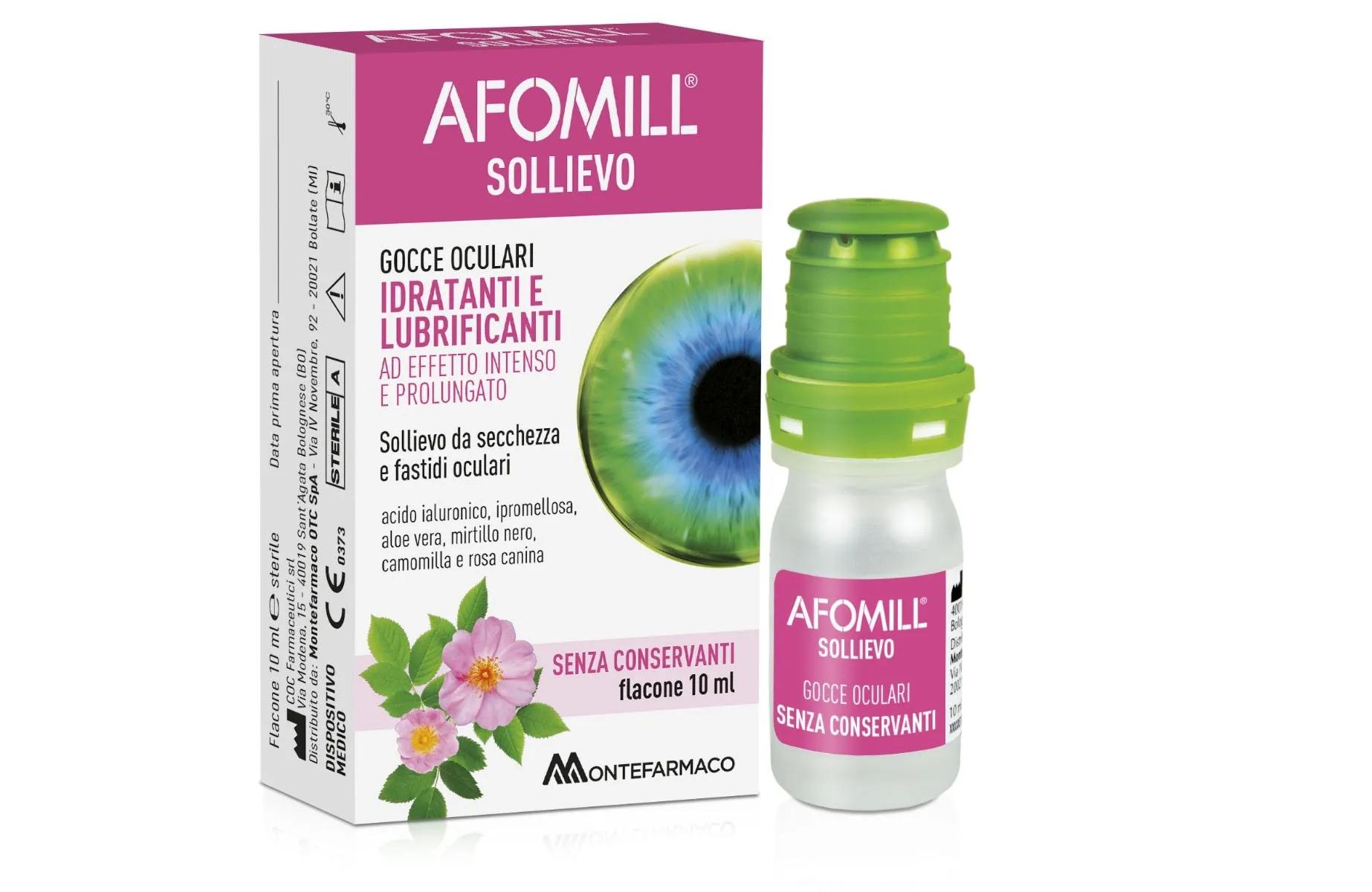 Afomill Sollievo Gocce Oculari Idratanti Con Acido Ialuronico 10 ml