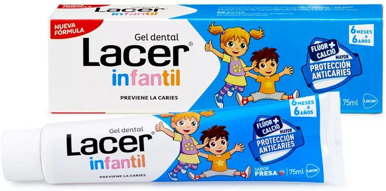 Lacer Gel dentaire pour enfants saveur fraise 75 ml