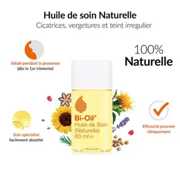 Bi-Oil Huile de Soin Naturelle Vergetures Cicatrices Idéal Grossesse 60ml