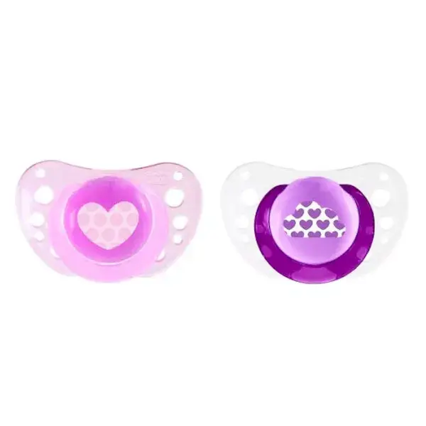 Chicco Physio Forma Air Silicone Pacifier +6m Apple Heart Set of 2 + Sterilisation Box