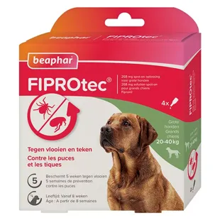 Beaphar Fiprotec Soluzione Antiparasitaria Spot-On Cane Grande Taglia 4 unità x 2,68ml