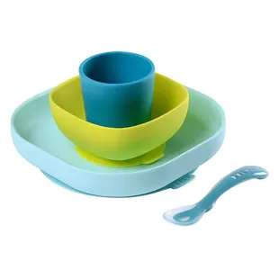 Béaba Cofanetto Pasti Silicone 4 pezzi Blu