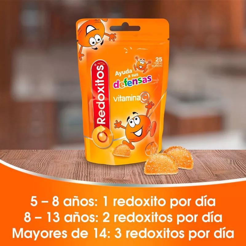 Redoxon Redoxitos Vitaminas y Defensas 25 Perlas Blandas Sabor Naranja