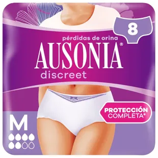 Ausonia Discreet Calcinha Feminina para Incontinência Normal M 8 unidades