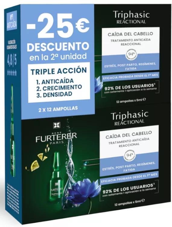 René Furterer Triphasic Reaccional Tratamiento Anticaída 2x12 Ampollas