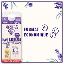 Le Petit Marseillais Pur Savon Liquide à l'Huile de Lavande Maxi Recharge 750ml