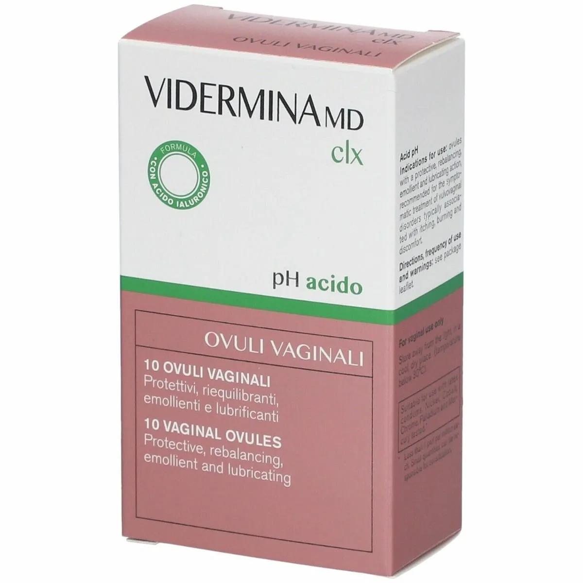 Vidermina CLX Ovuli Vaginali Secchezza Vaginale 10 Ovuli