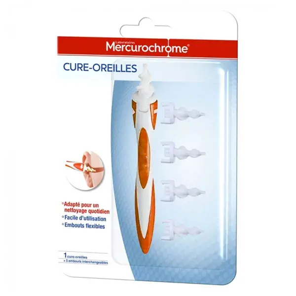 Mercurochrome Cure Oreilles 1 Unité + 5 Embouts Rechargeables