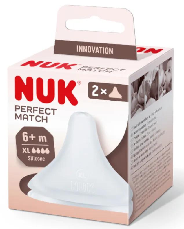 Tétine en silicone Nuk Perfect Match Débit Universel XL +6 mois 2 unités