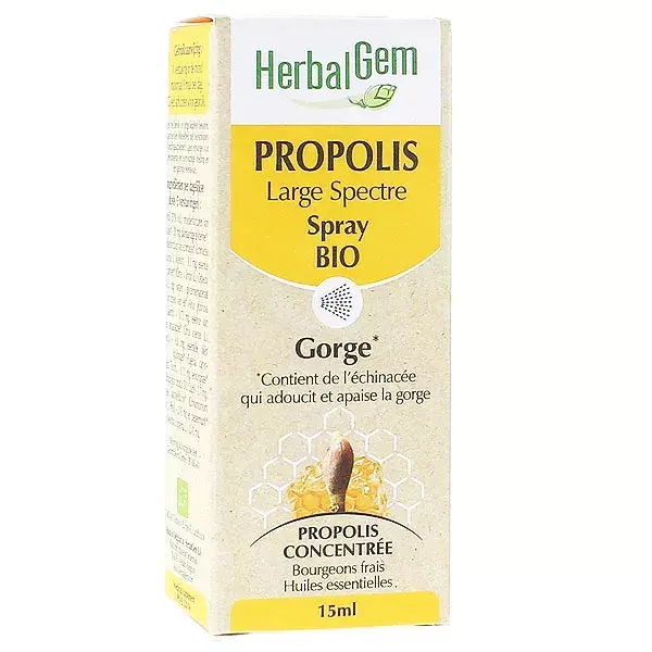Herbalgem Propolis Large Spectre Gorge Spray Bio 15ml