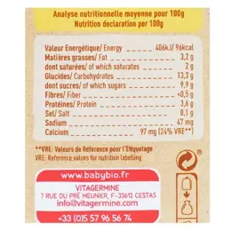 Babybio Desserts Lactés Gourde Crème Semoule Vanille +6m Bio 4 x 85g