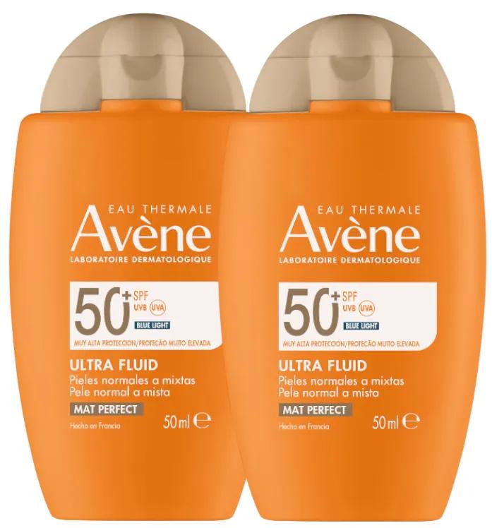 Avène Solar Color Ultra Fluido Invisibile Mat Perfetto SPF50+ 2x50 ml
