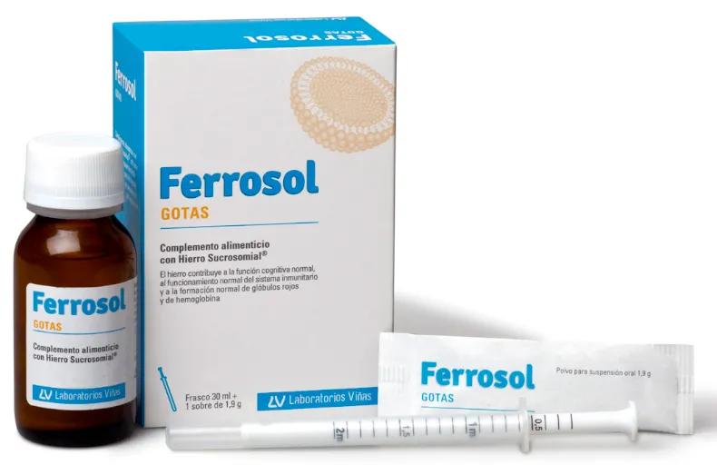 Viñas Ferrosol Laboratories Drops 30 ml + 1 Sachet 1.9 gr