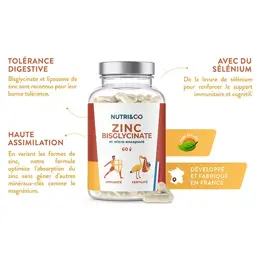 Nutri&Co Zinc et Sélénium Immunité, Fertilité et Peau Vegan 60 gélules