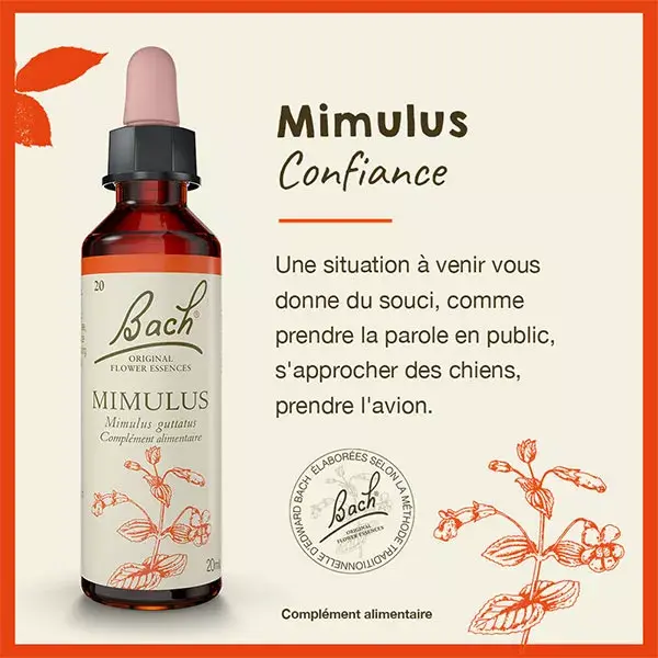Fleurs de Bach n°20 Mimulus- Mimosa 20ml