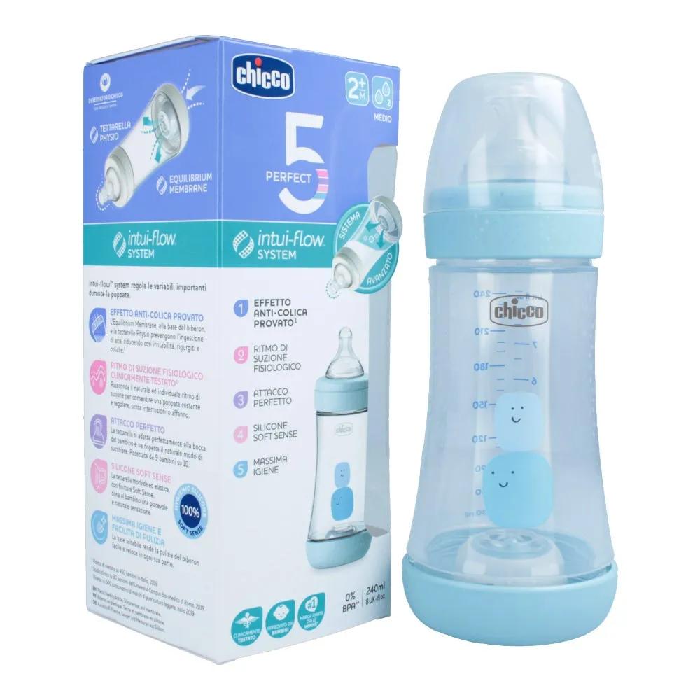 Chicco Biberon Perfect 5 Silicone Flusso Medio Boy +2 mesi 240 ml