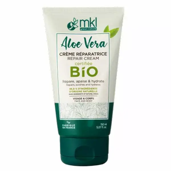 MKL Green Nature Aloe Vera Crème Réparatrice Visage Corps Mains Bio 150ml