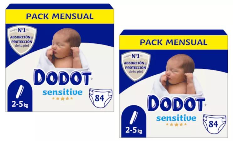 Dodot Dodot Sensitive Pañales de la talla 1, para niños de 2 a 5