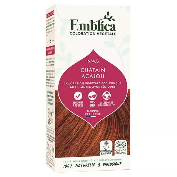 Emblica Coloración Vegetal N°4.5 Castaño Caoba Bio 100g