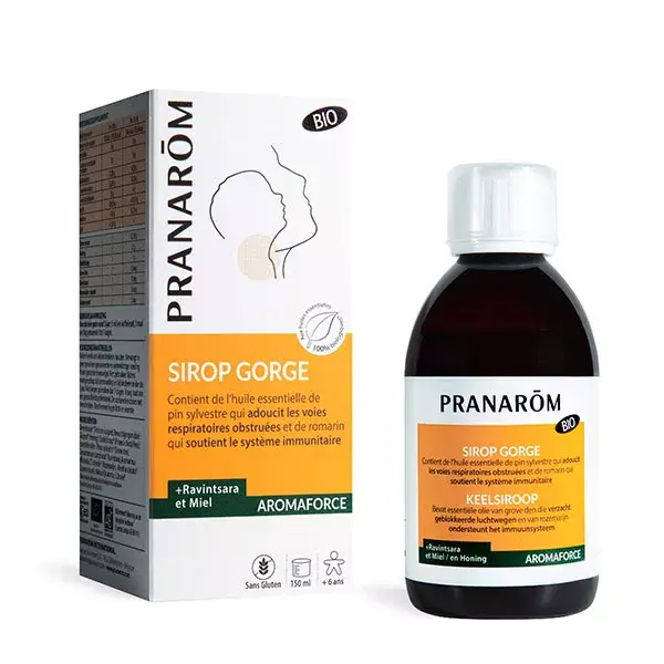 Pranarom, Aromaforce, Sirop Voies Respiratoires Miel Et Ravinstsara Bio 150 Ml